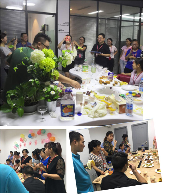 (前方車間茶話會也開展的如火如荼,大家放松心情,暢所欲言,品味中秋美食)